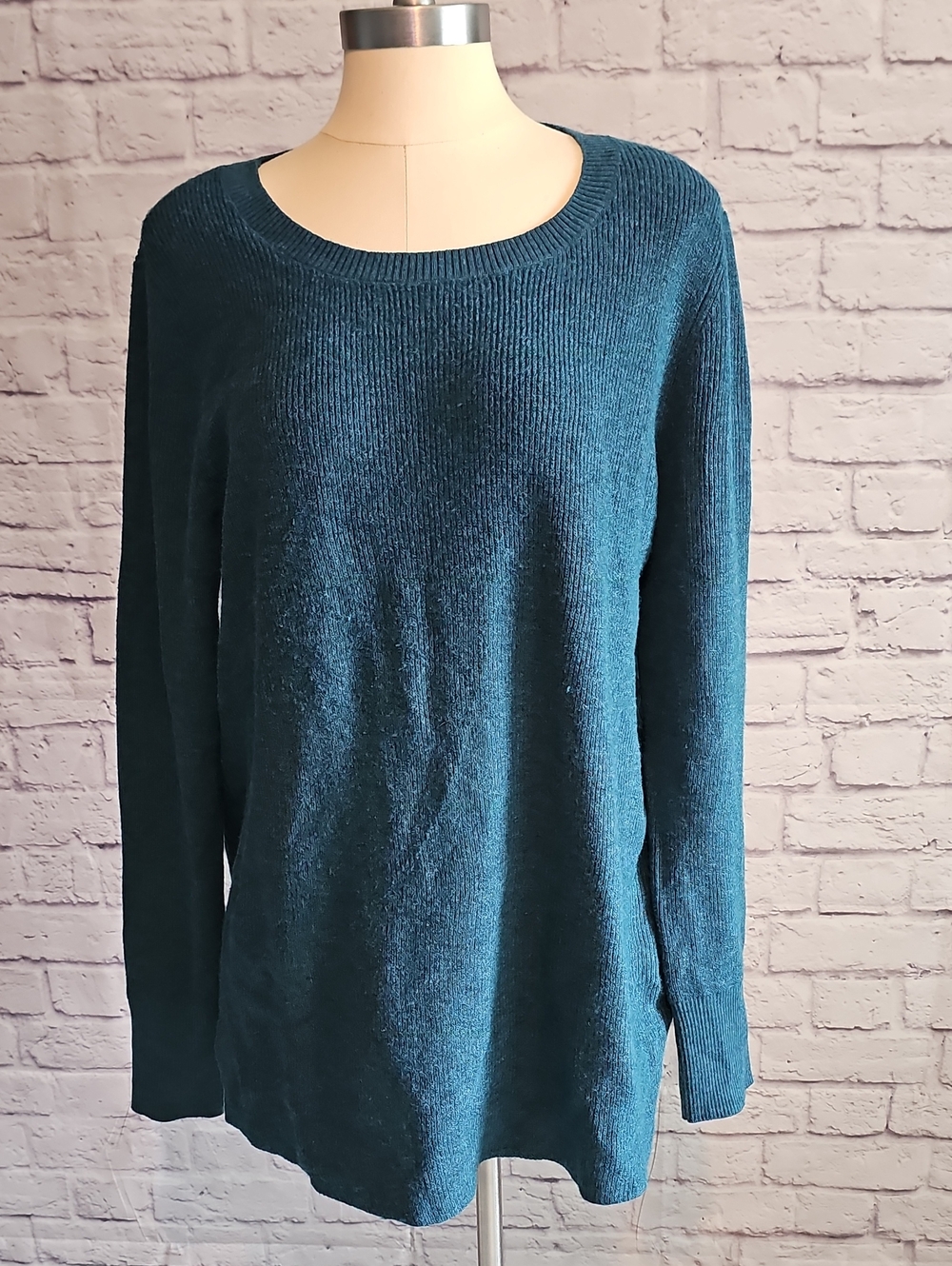 Natural Reflections Teal Crew Neck Sweater